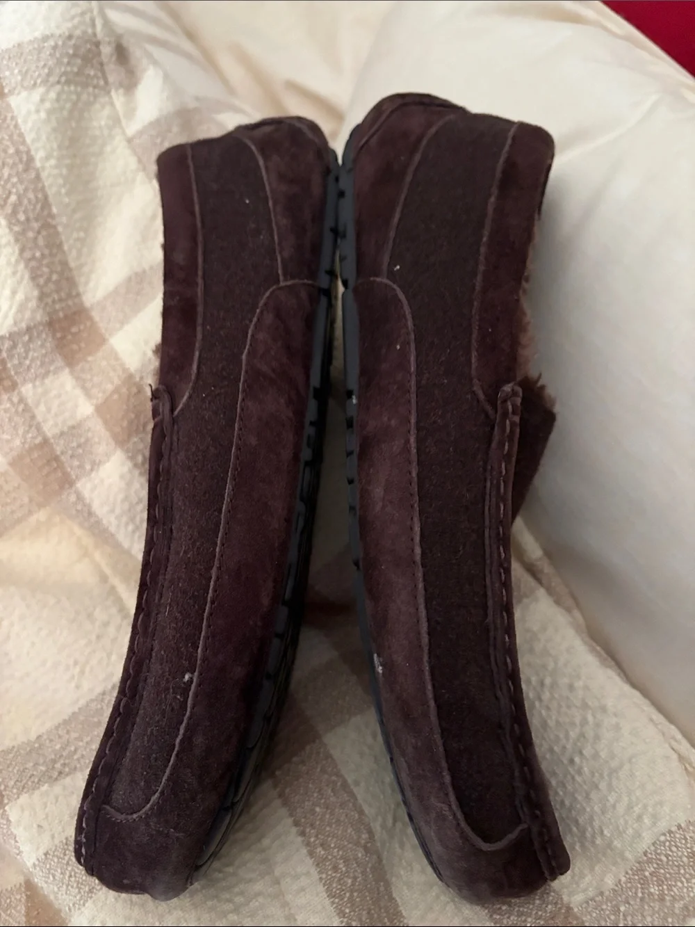 UGG Men's Brown Suede Slip-On Moccasin Loafers